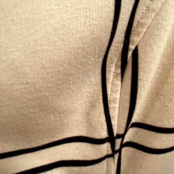 Long Sleeve Red Saks Fifth Avenue Drop Waist Dress with Crosshatch Pattern - Picture 4 of 4